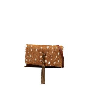 Yves Saint Laurent Kate Deer Print Fur Leather Chain Wallet